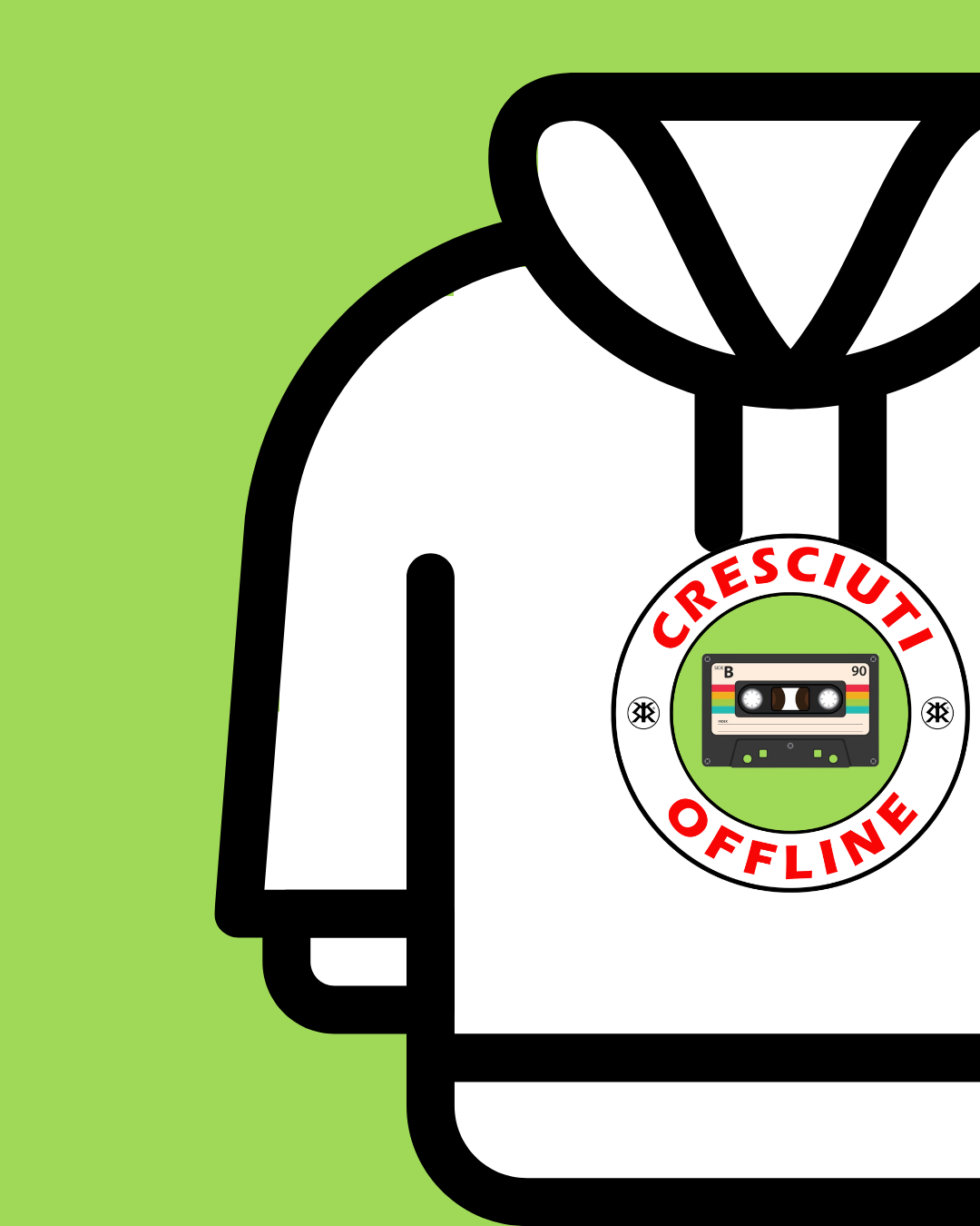 CRESCIUTI OFFLINE - FELPA CON CAPPUCCIO CRESCIUTI OFFLINE MUSICASSETTA